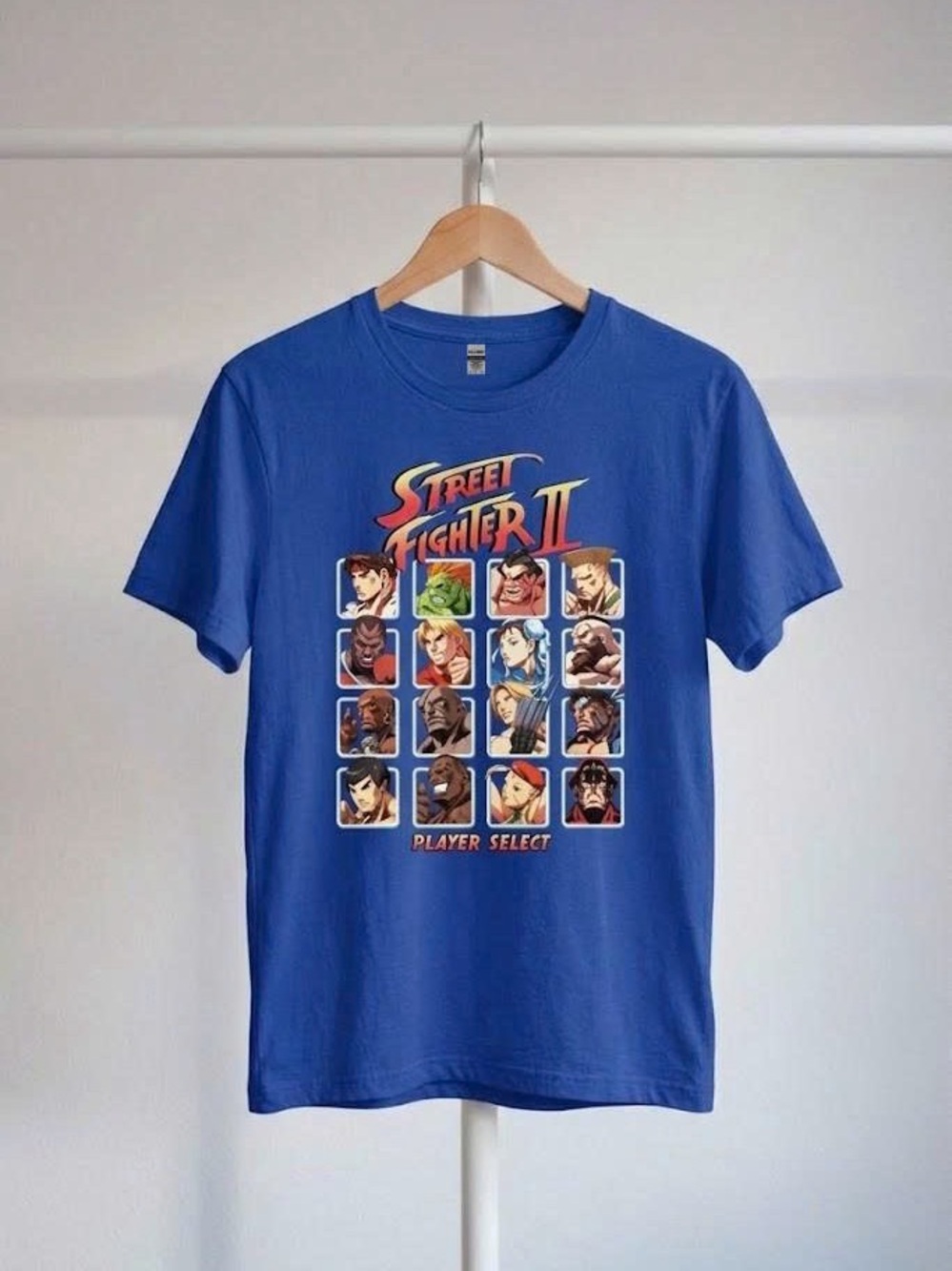 Gildan Blue Street Fighter II Player Select Graphic Tee